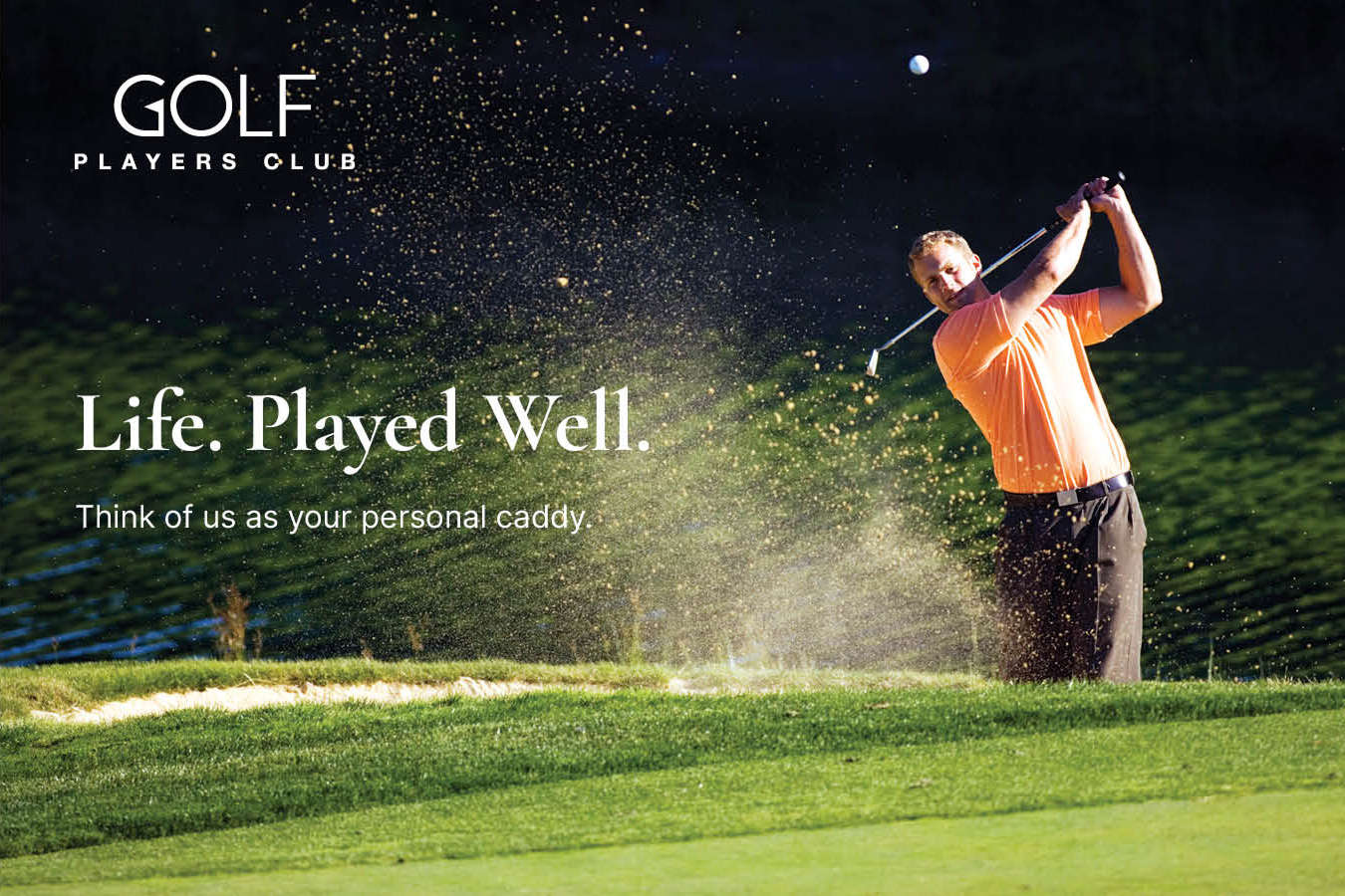 Golf Players Club postcard — brand hero
