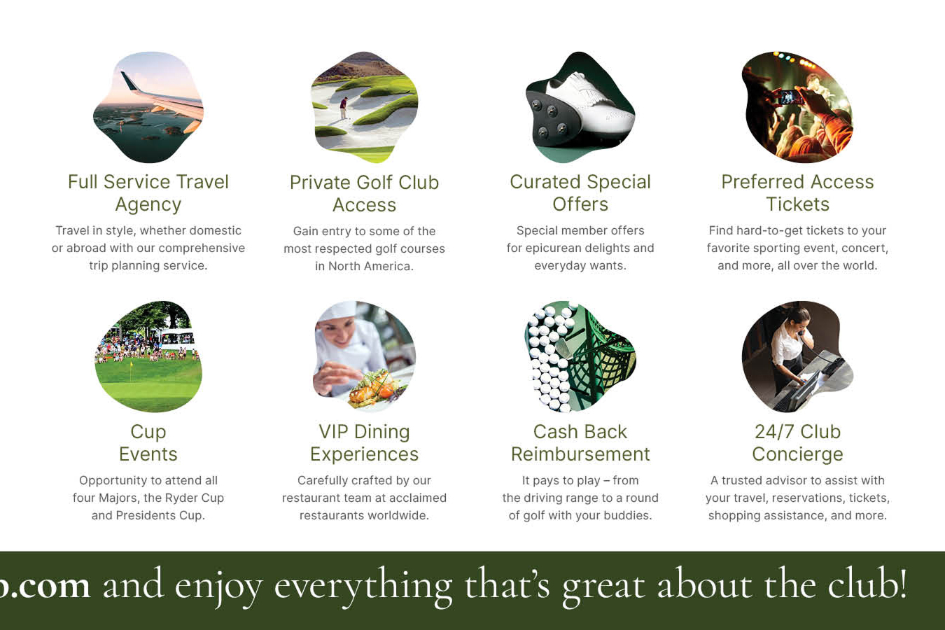 Golf Players Club postcard — benefits