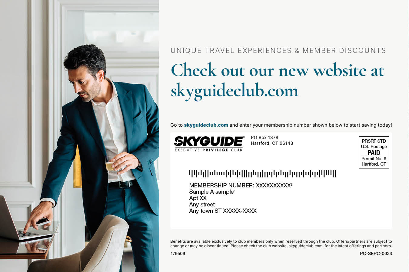 Skyguide postcard — address panel