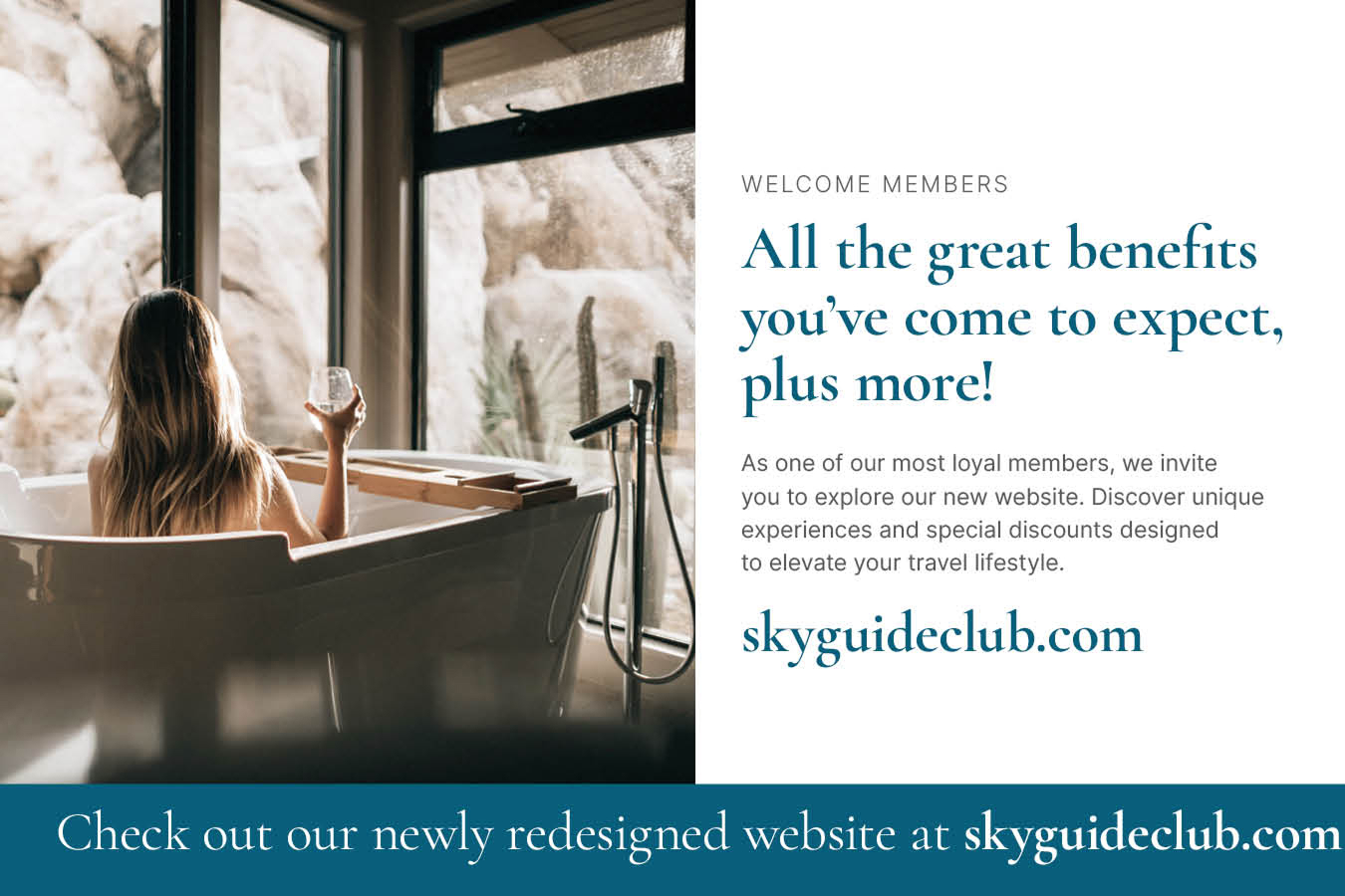 Skyguide postcard — member welcome