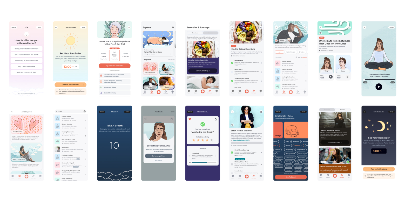MyLife full UI screen redesign