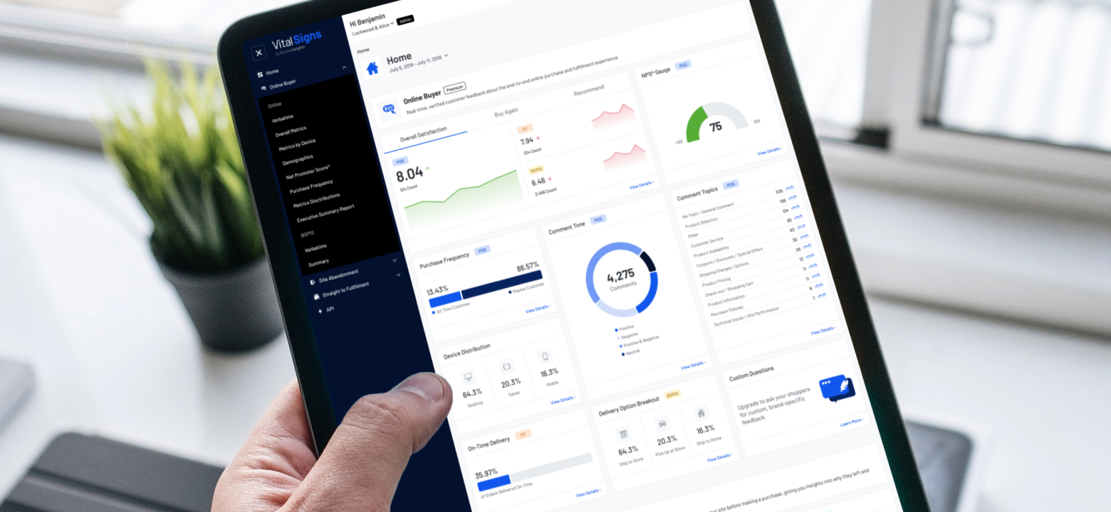 VitalSigns dashboard on iPad
